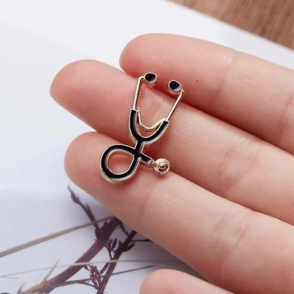 🆕 | Stethoscope | Black and Gold Brooch | Dr Pride - Picture 3 of 4